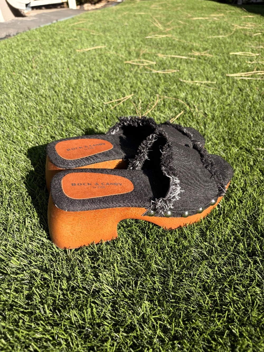 Summer slip ons denim sandals